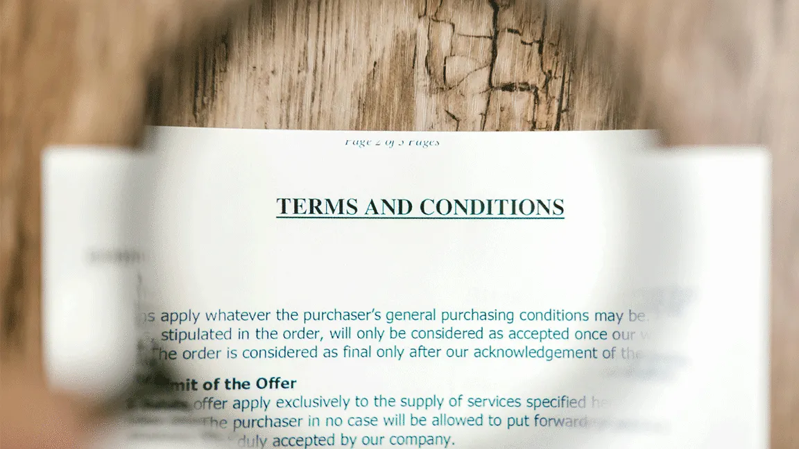 Terms &amp; conditons translation | live quote in 30 sec | ISO 