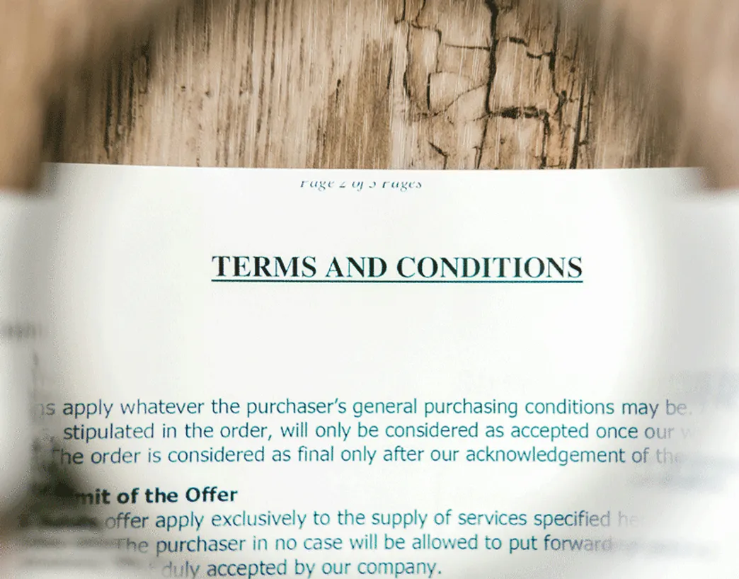 Terms & conditons translation | live quote in 30 sec | ISO